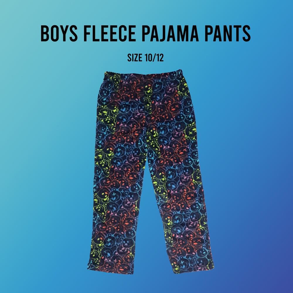 Boys or Girls Size 10/12 Colorful Scary Bear Fleece Pajama Pants